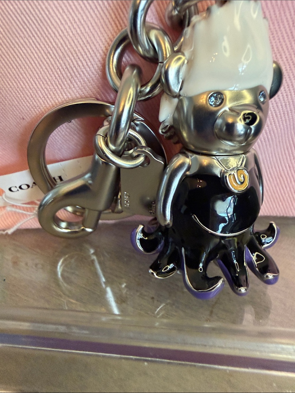 Coach Black & Purple Octopus Bear Bag Charm
